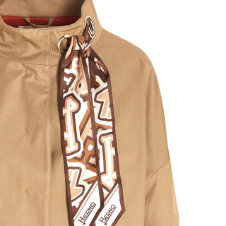 Herno Cotton Coat with Removable Scarf