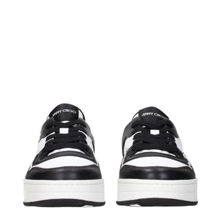 Jimmy Choo Black Leather Low Top Sneakers