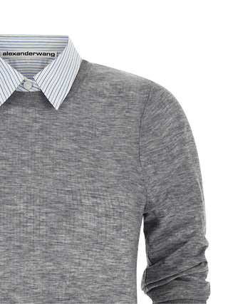 Alexander Wang Gray Wool Blouse