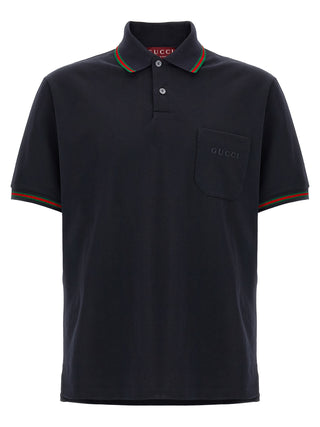 Gucci Blue Cotton Polo Shirt