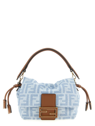 Fendi Mamma Baguette Small Denim Bag