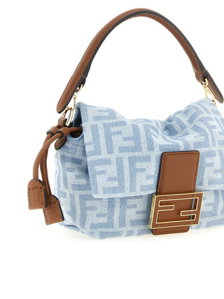 Fendi Mamma Baguette Small Denim Bag