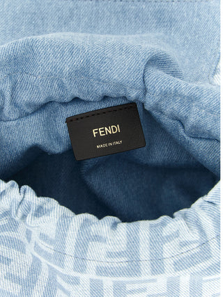 Fendi Mamma Baguette Small Denim Bag