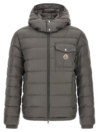 Moncler Gray Polyamide Full-Length Jacket