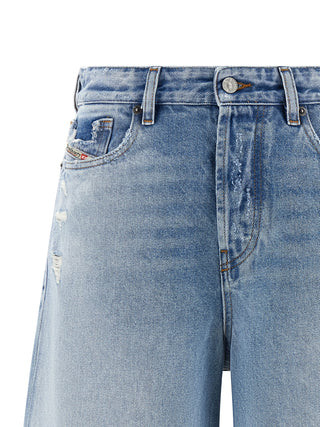 Diesel Blue Cotton Bermuda Shorts