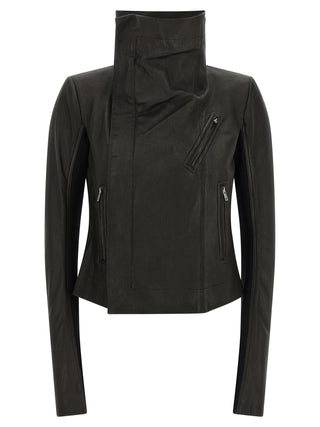 Rick Owens Black Lamb Leather Leather Jacket