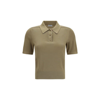 Burberry Check Trim Wool Knit Polo Shirt