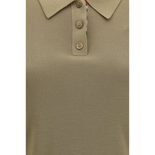 Burberry Check Trim Wool Knit Polo Shirt