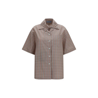 Prada Checked Cotton Bowling Shirt