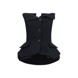 Magda Butrym Black Silk Waistcoat