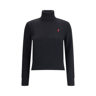 Ami Paris Ami de Coeur Merino Wool Turtleneck Sweater