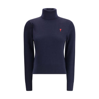 Ami Paris Ami de Coeur Merino Wool Turtleneck Sweater