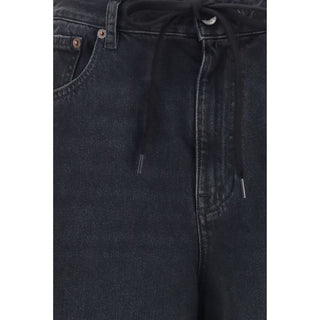 MM6 Black Cotton Relaxed Fit Jeans