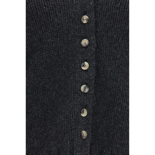 Khaite Gray Cashmere Cardigan