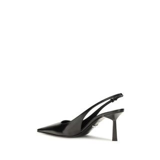 Prada Black Calf Leather High Heel Pumps