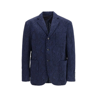 Etro Blue Wool Oves Aries Jacket