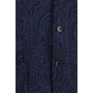 Etro Blue Wool Oves Aries Jacket