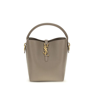 Saint Laurent Beige Calf Leather Backet Bag