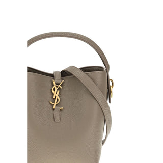 Saint Laurent Beige Calf Leather Backet Bag