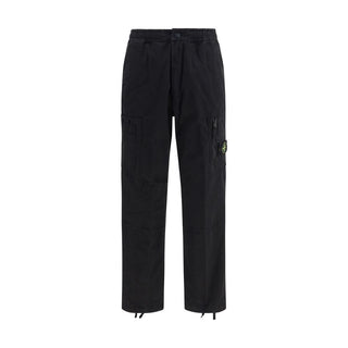Stone Island Black Cotton Cargo Pants