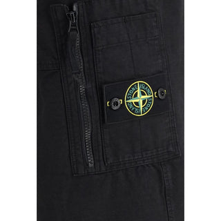 Stone Island Black Cotton Cargo Pants