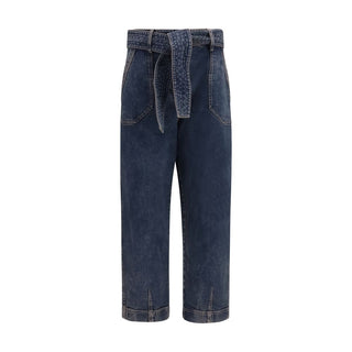 Giorgio Armani Wide-Leg Belted Jeans