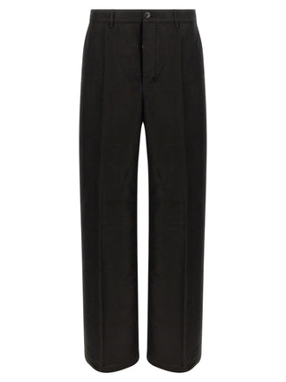 Rick Owens Black Ramie Casual Pants