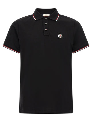 Moncler Tricolor-Trimmed Cotton Piquet Polo Shirt
