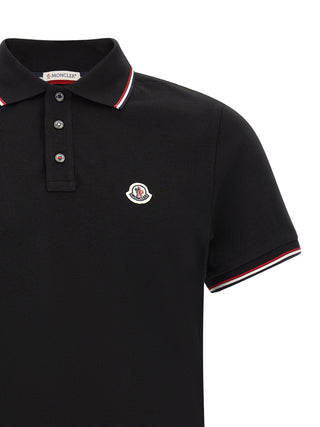 Moncler Tricolor-Trimmed Cotton Piquet Polo Shirt