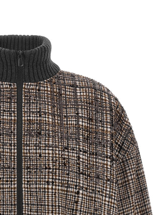 Brunello Cucinelli Brown Alpaca Leather Bomber