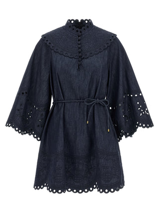 Zimmermann Blue Cotton Short Dress