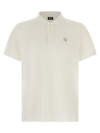 Fendi White Cotton Polo Shirt