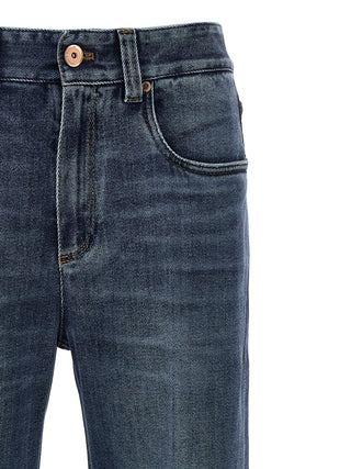 Brunello Cucinelli Blue Cotton Relaxed Fit Jeans