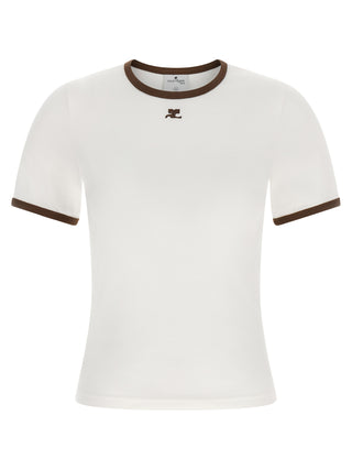 Courrèges Signature Contrast Cotton T-Shirt