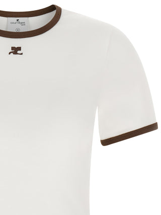 Courrèges Signature Contrast Cotton T-Shirt