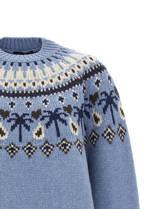 Alanui Blue Virgin Wool Cardigan