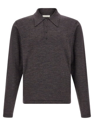Lemaire Brown Wool Polo Shirt