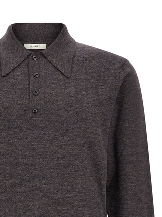Lemaire Brown Wool Polo Shirt
