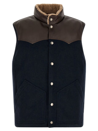 Brunello Cucinelli Blue Wool Sleeveless Jacket