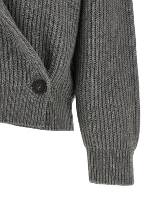 Brunello Cucinelli Gray Cashmere Cardigan