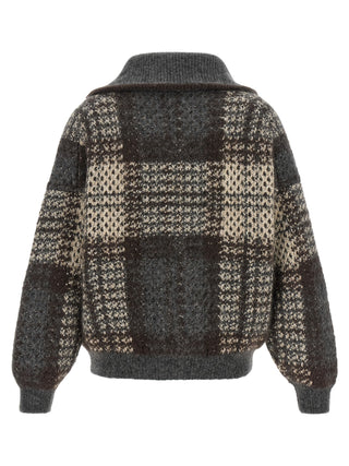 Brunello Cucinelli Gray Fabric Cardigan