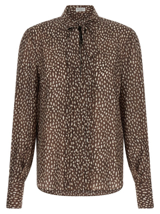 Brunello Cucinelli Brown Silk Blouse