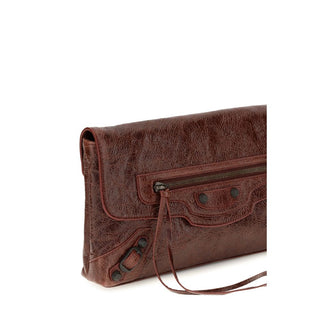 Balenciaga Bordeaux Lamb Clutch Bag