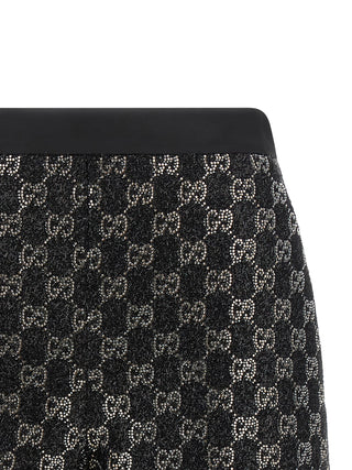 Gucci Crystal GG Lamé Tweed Tailored Shorts