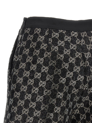 Gucci Crystal GG Lamé Tweed Tailored Shorts