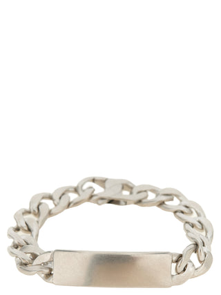 Maison Margiela Logo Plaque Curb Chain Bracelet