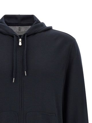 Brunello Cucinelli Blue Cashmere Sweatshirt