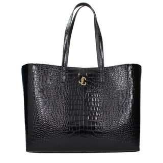Jimmy Choo JC Logo Large Leather Shopping Tote