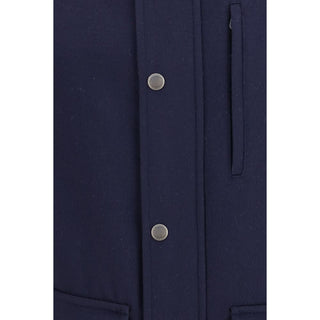 Brunello Cucinelli Virgin Wool Jacket with Nappa Inserts