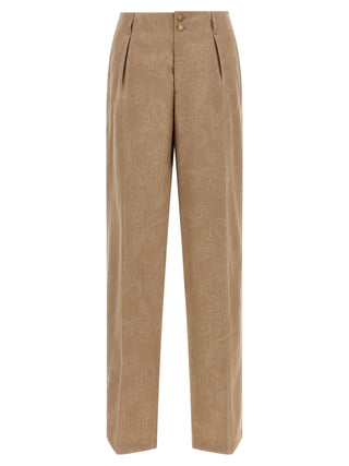 Etro Beige Wool Dress Pants